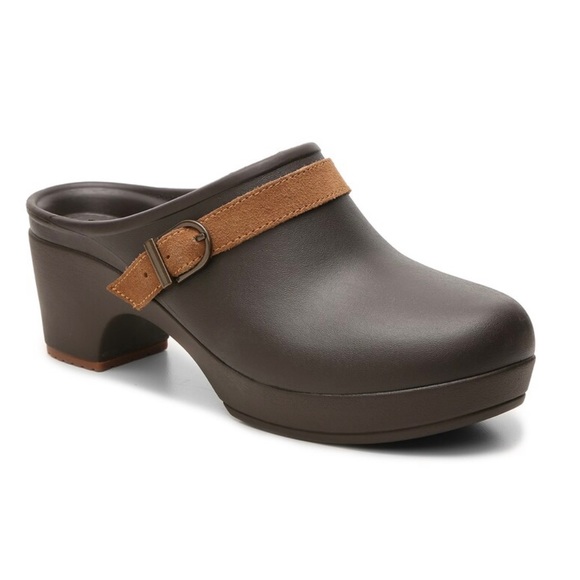 🍓CROCS SARAH CLOG WOMEN 8 waterproof arch support nonmarking sole leather strap - Picture 1 of 9
